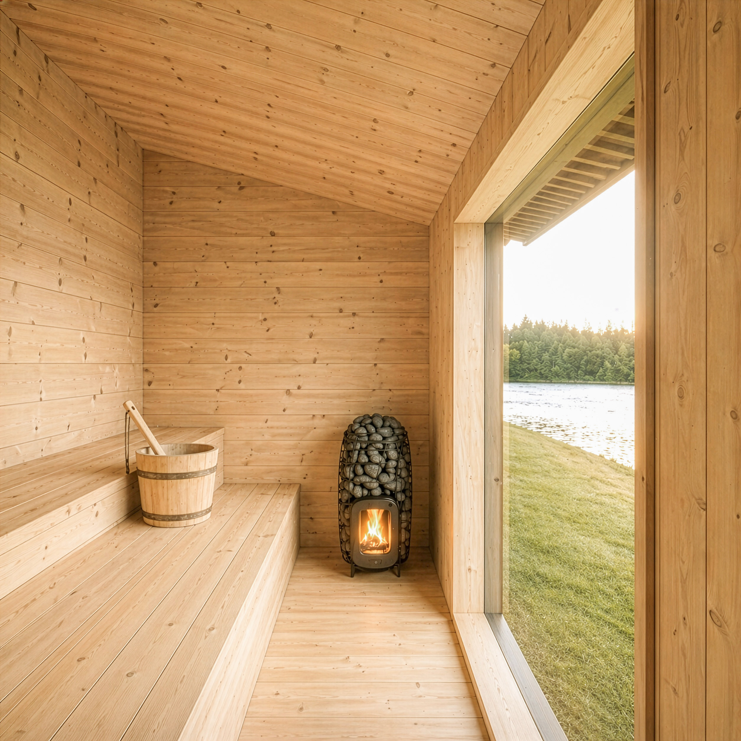 Vista dell'interno della sauna